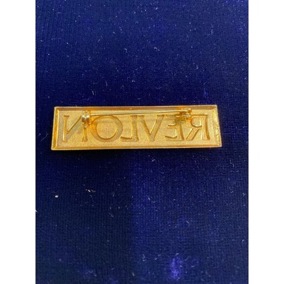 Vintage REVLON Gold Tone Employee Pin Brooch Rare HTF - Picture 3 of 4